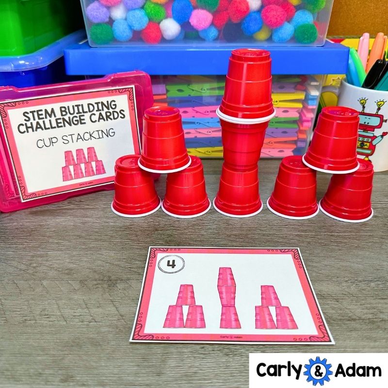 Cup Stacking Challenges STEM Task Cards Ice Breaker Games — preview 5
