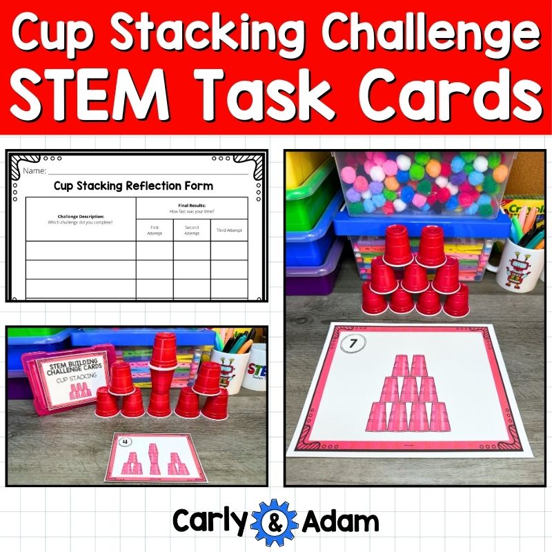 Cup Stacking Challenges STEM Task Cards Ice Breaker Games — preview 1