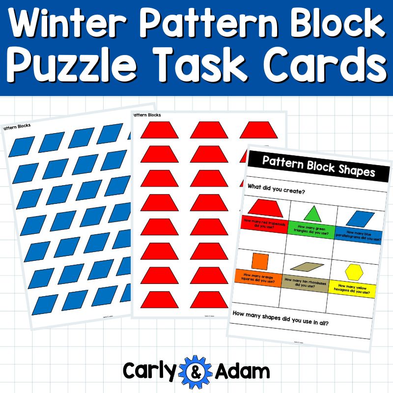 Winter Pattern Block Puzzles 2D Shapes Worksheets Winter Activities — preview 7