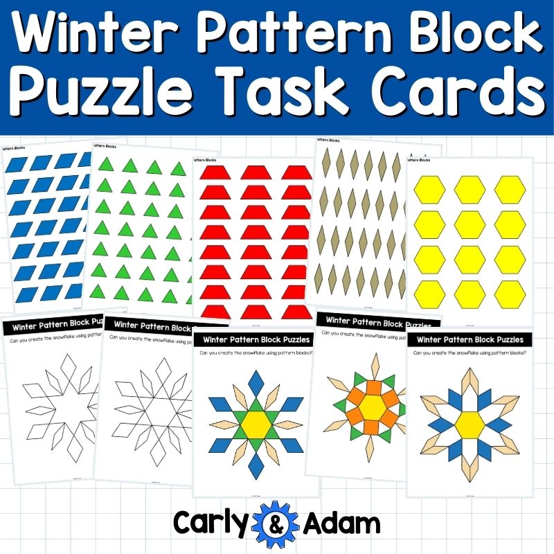 Winter Pattern Block Puzzles 2D Shapes Worksheets Winter Activities — preview 9