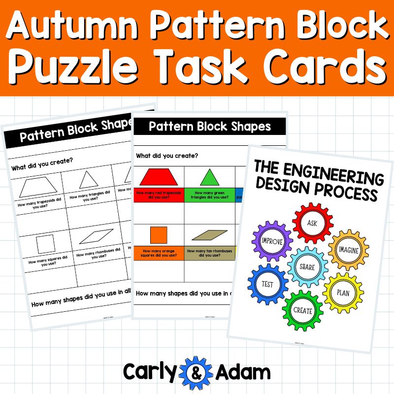 Autumn Pattern Block Puzzles 2D Shapes Worksheets Pattern Block Fall Activities — preview 7