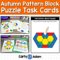Autumn Pattern Block Puzzles 2D Shapes Worksheets Pattern Block Fall Activities — preview 1