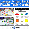 Summer Pattern Block Puzzles 2D Shapes Worksheets Pattern Block Mats Activities — preview 1