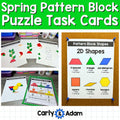 Spring Pattern Block Puzzles 2D Shapes Worksheets Pattern Block Mats Activities — preview 1