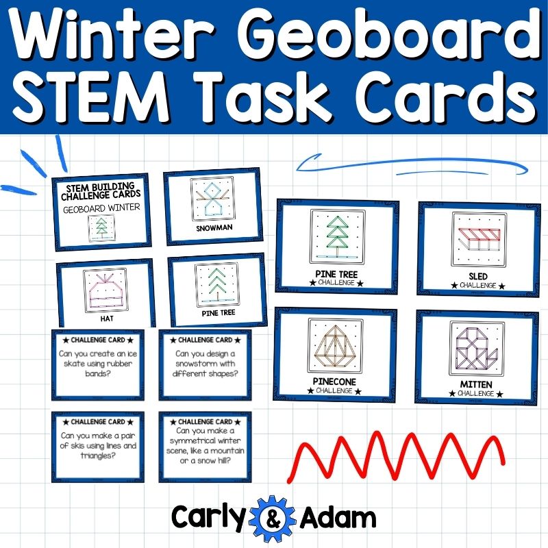 Winter Geoboard Task Cards Shapes Activities Kindergarten 1st Grade 2nd Grade — preview 5