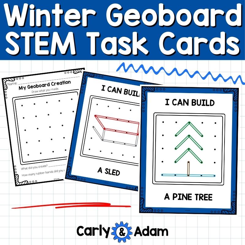 Winter Geoboard Task Cards Shapes Activities Kindergarten 1st Grade 2nd Grade — preview 6