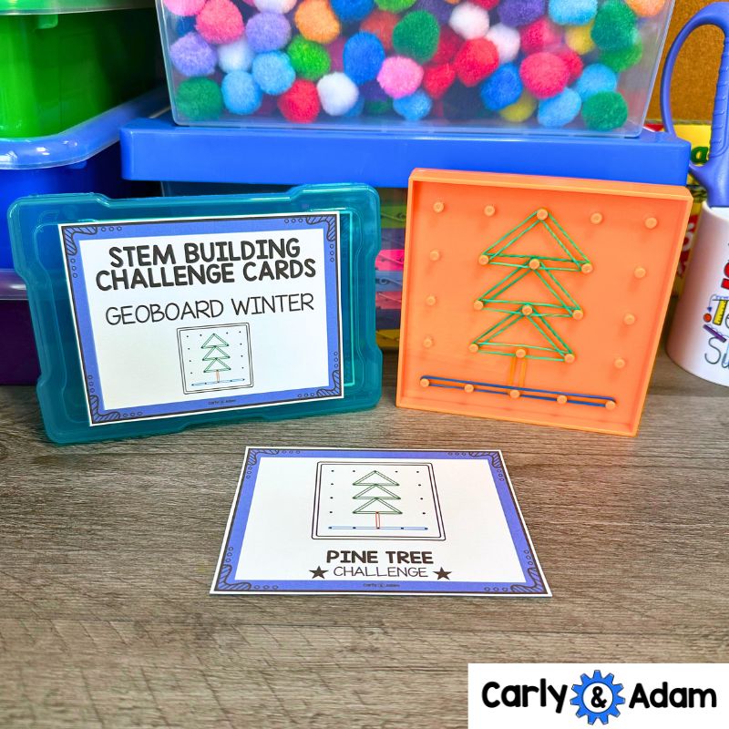 Winter Geoboard Task Cards Shapes Activities Kindergarten 1st Grade 2nd Grade — preview 8