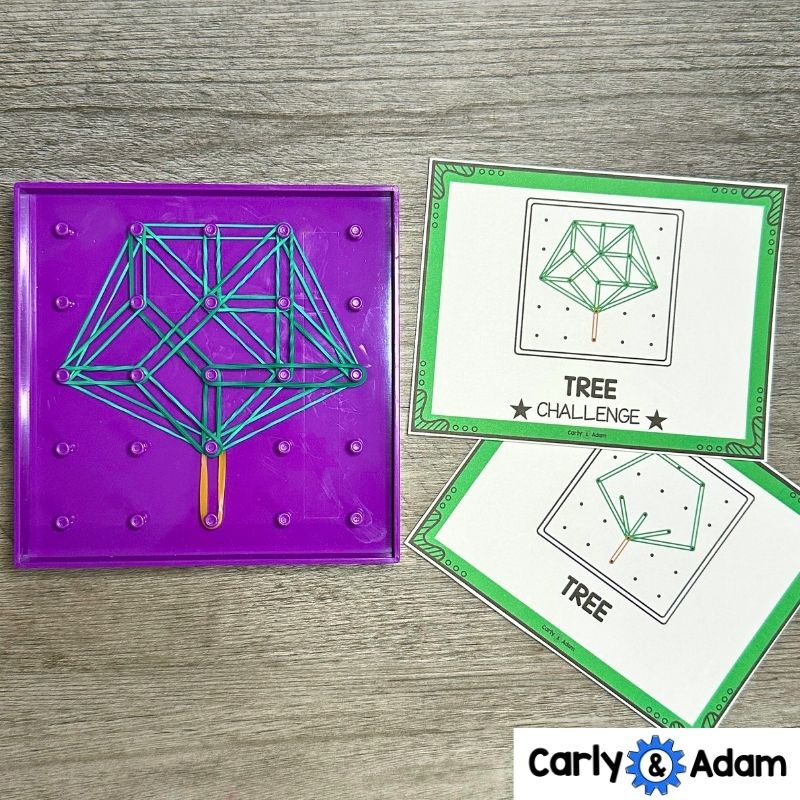 Spring Geoboard Task Cards Shapes Activities STEM Kindergarten, 1st, 2nd Grade — preview 2