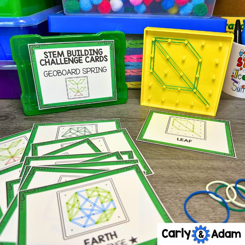 Spring Geoboard Task Cards Shapes Activities STEM Kindergarten, 1st, 2nd Grade — preview 5