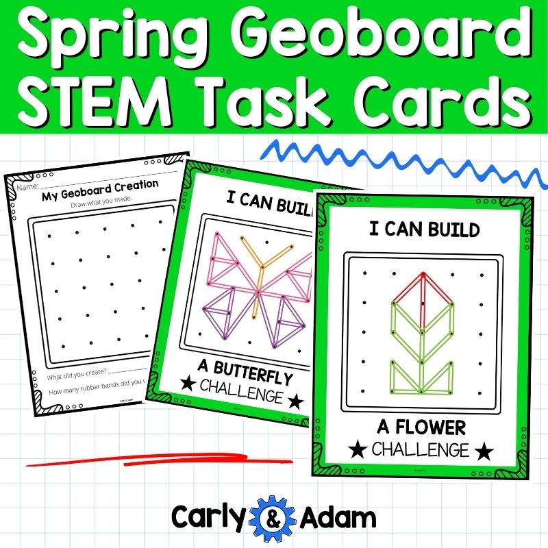 Spring Geoboard Task Cards Shapes Activities STEM Kindergarten, 1st, 2nd Grade — preview 6