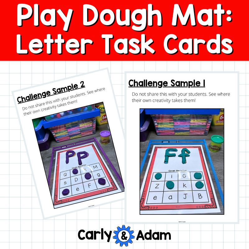 Letters Task Cards Alphabet Playdough Mats, Playdoh, Play Doh, Play Dough — preview 5