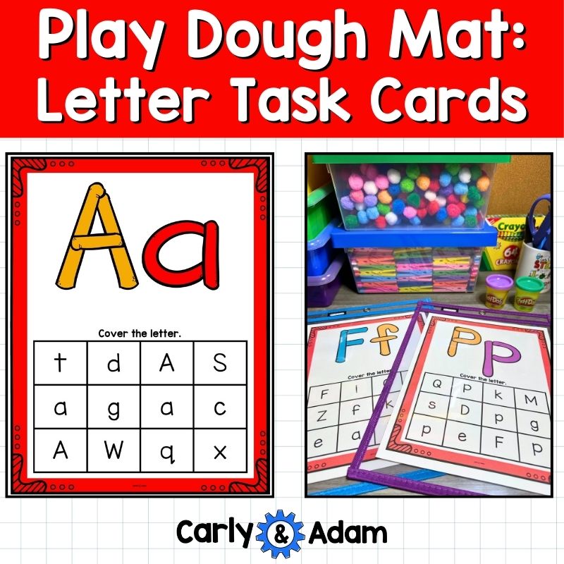 Letters Task Cards Alphabet Playdough Mats, Playdoh, Play Doh, Play Dough — preview 1