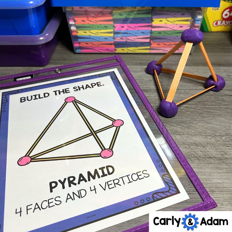 3D Shapes STEM Task Cards Craft Sticks Engineering Activities and Challenges — preview 8