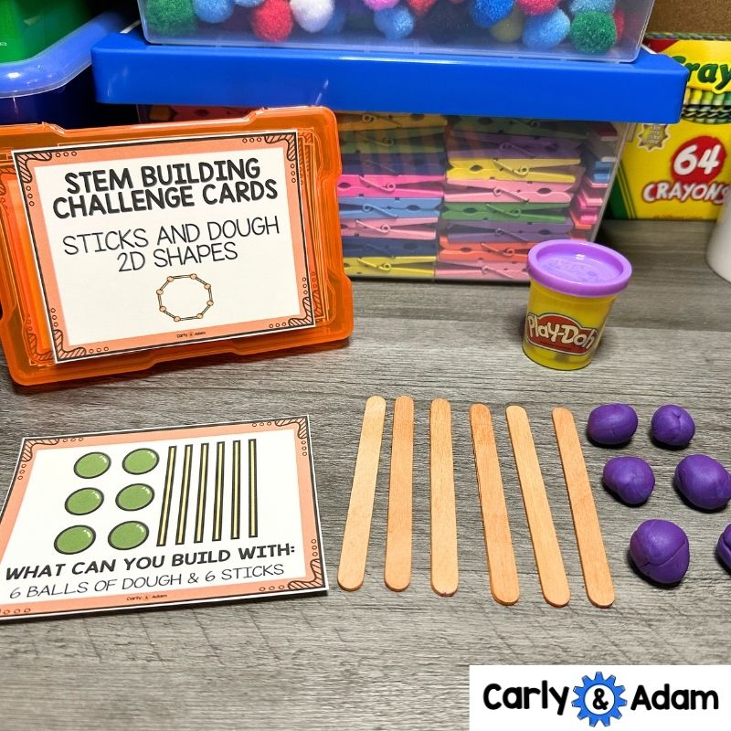 2D Shapes STEM Task Cards, Worksheets, Anchor Charts, Engineering, Attributes — preview 4