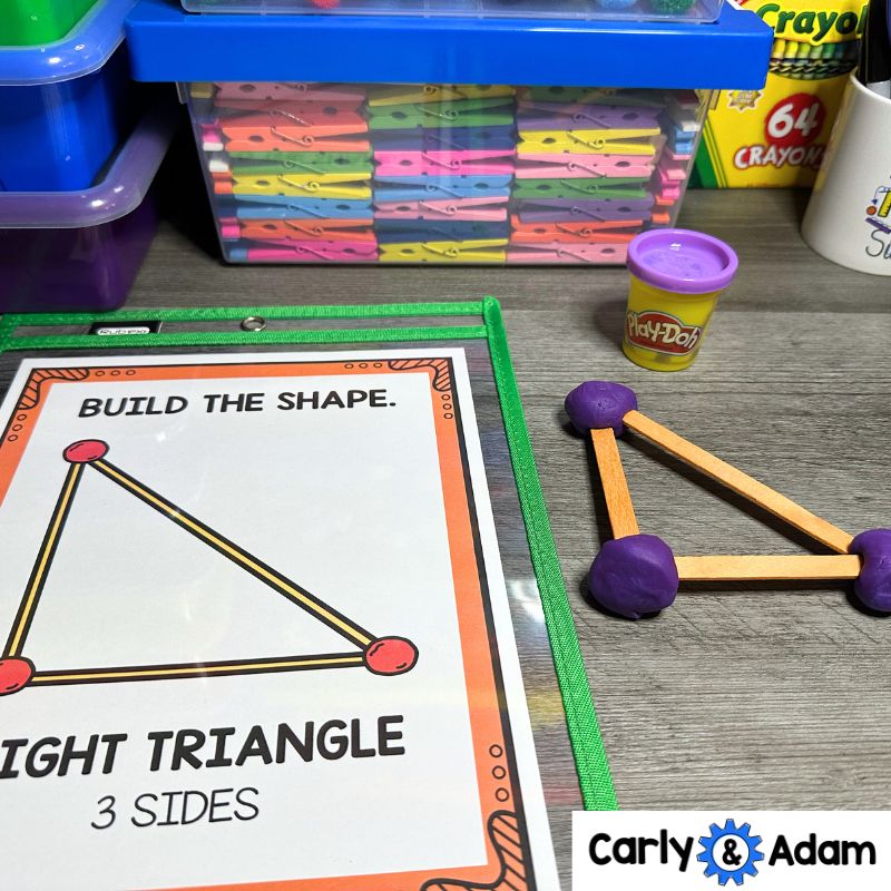 2D Shapes STEM Task Cards, Worksheets, Anchor Charts, Engineering, Attributes — preview 6