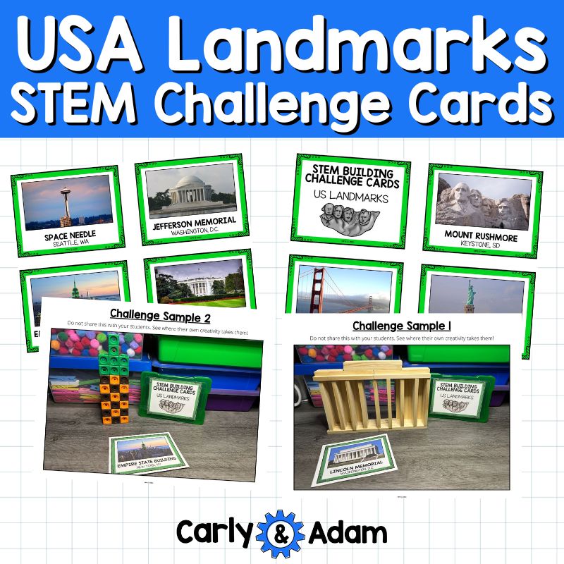 US Landmarks Building Engineering Task Cards STEM Challenges and Activities — preview 2