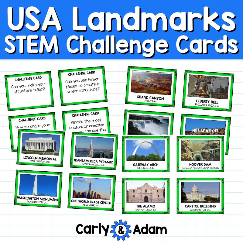 US Landmarks Building Engineering Task Cards STEM Challenges and Activities — preview 4