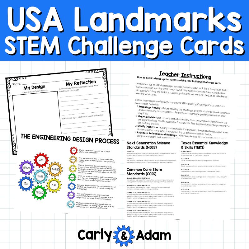 US Landmarks Building Engineering Task Cards STEM Challenges and Activities — preview 5