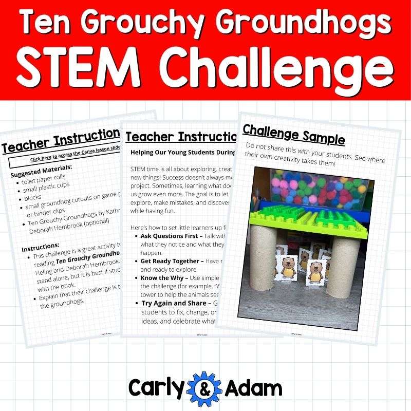 Groundhog Day Burrow Builder Habitat STEM Lesson Ten Grouchy Groundhogs — preview 4