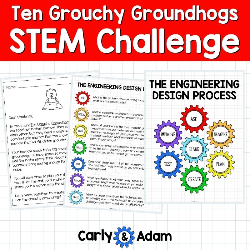Groundhog Day Burrow Builder Habitat STEM Lesson Ten Grouchy Groundhogs — preview 6