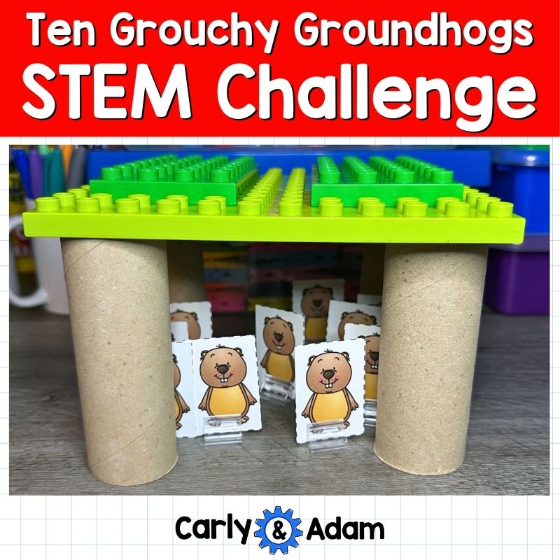 Groundhog Day Burrow Builder Habitat STEM Lesson Ten Grouchy Groundhogs — preview 1