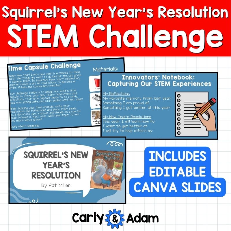 New Years Time Capsule STEM Activity Squirrel's New Years Resolution Lesson — preview 4