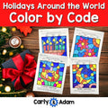 Holidays Around the World STEM Color by Code Math Lesson — preview 1