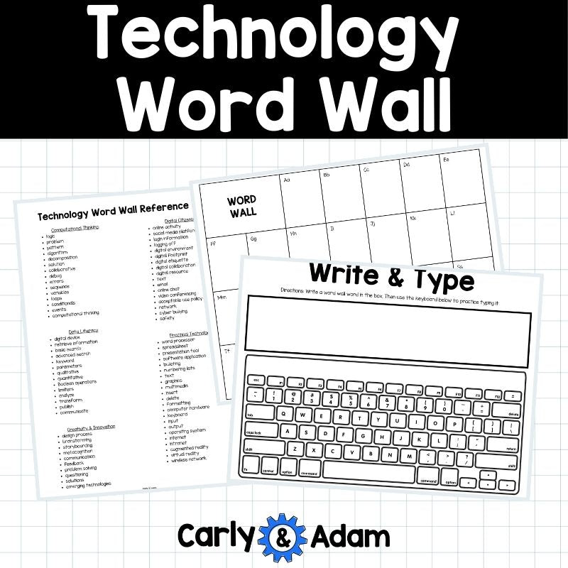 Technology Word Wall, Digital Citizenship, Data Literacy, Computational Thinking — preview 3