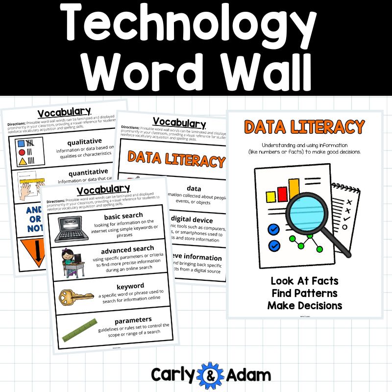 Technology Word Wall, Digital Citizenship, Data Literacy, Computational Thinking — preview 8