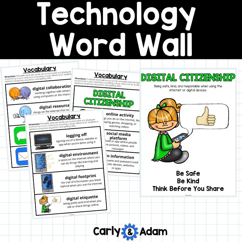 Technology Word Wall, Digital Citizenship, Data Literacy, Computational Thinking — preview 9