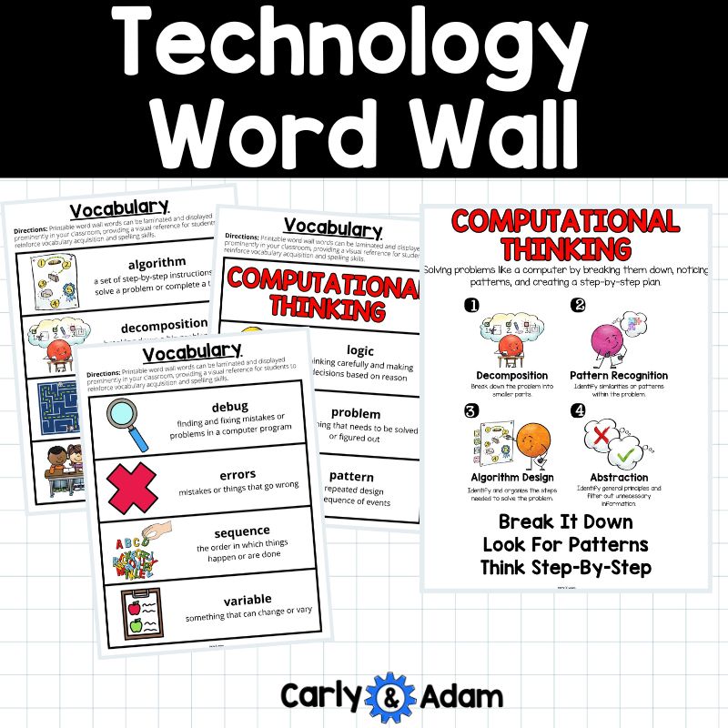 Technology Word Wall, Digital Citizenship, Data Literacy, Computational Thinking — preview 12