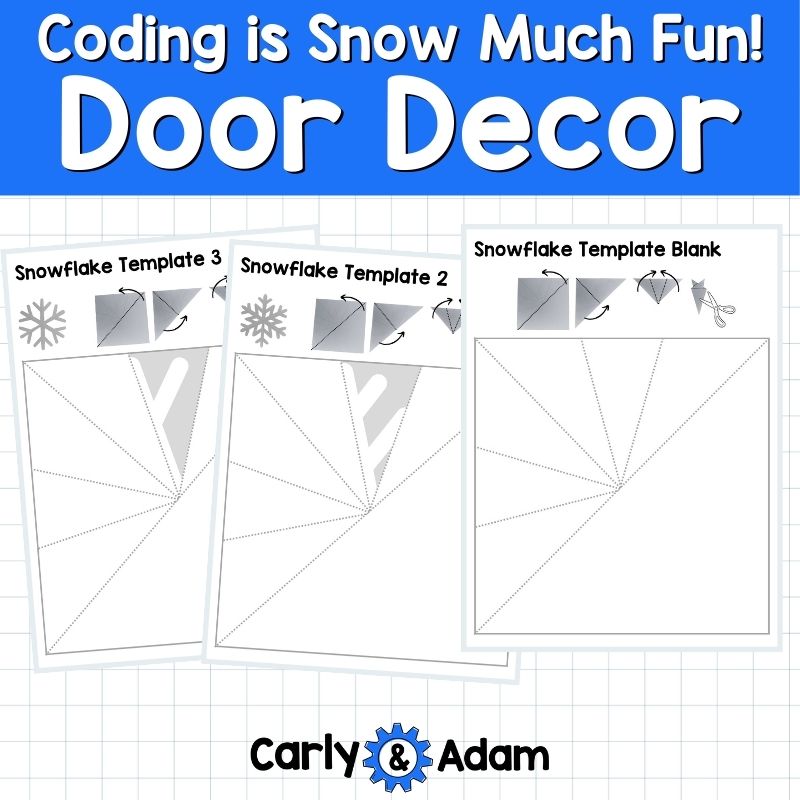Coding Classroom Decor Winter Door Decor, Hour of Code, STEM Class, Snowflakes — preview 5