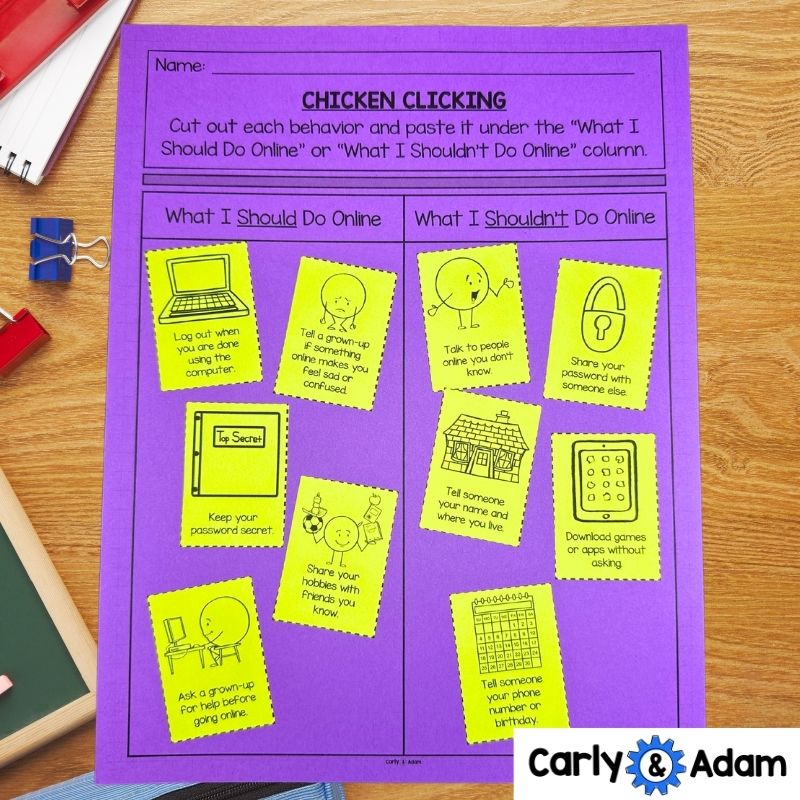 Kindergarten Digital Citizenship Lesson Plan Online Safety Chicken Clicking — preview 5