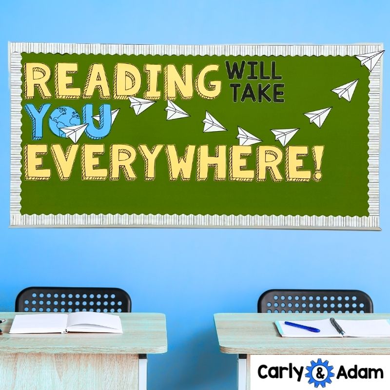 Library Bulletin Board Classroom Decor Reading Will Take You Everywhere — preview 3