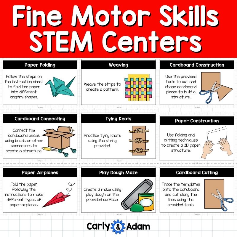Fine Motor Skills STEM Centers Cardboard, Braiding, Paper, Cutting Activities — preview 6