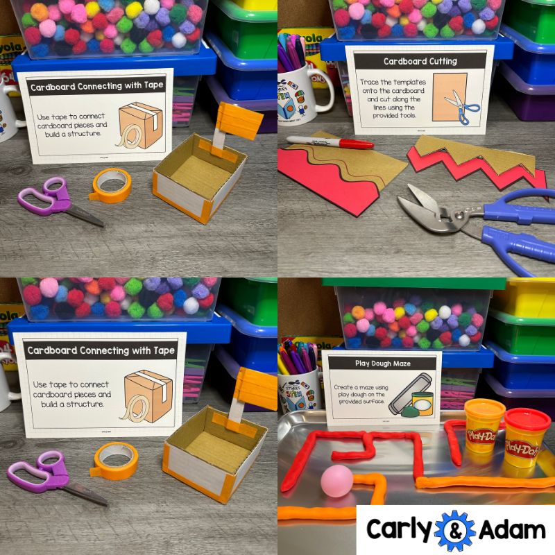 Fine Motor Skills STEM Centers Cardboard, Braiding, Paper, Cutting Activities — preview 16