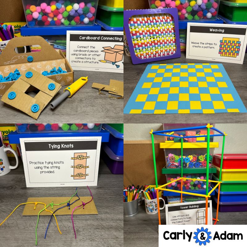 Fine Motor Skills STEM Centers Cardboard, Braiding, Paper, Cutting Activities — preview 18