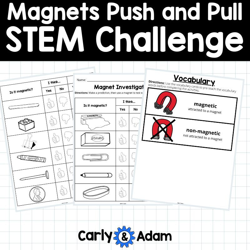 Magnets Push and Pull Kindergarten STEM Activity - Magnetism Force and Motion — preview 3