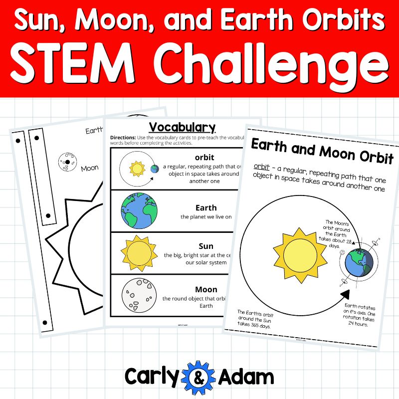 Sun, Earth, and Moon Orbits 3rd Grade STEM Activity I am Earth Read Aloud — preview 5