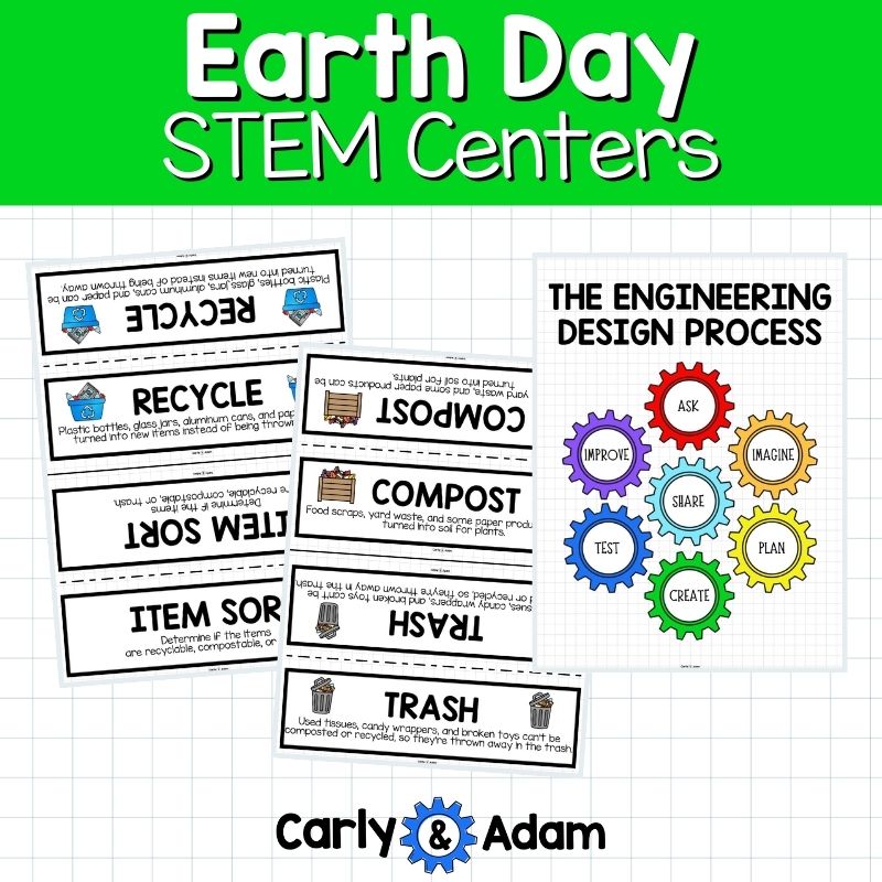 Earth Day STEM Centers Collaborative Poster, Creativity Activities, Recycling — preview 11