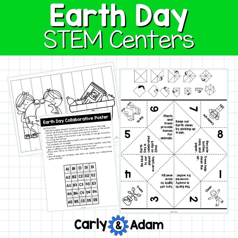 Earth Day STEM Centers Collaborative Poster, Creativity Activities, Recycling — preview 14