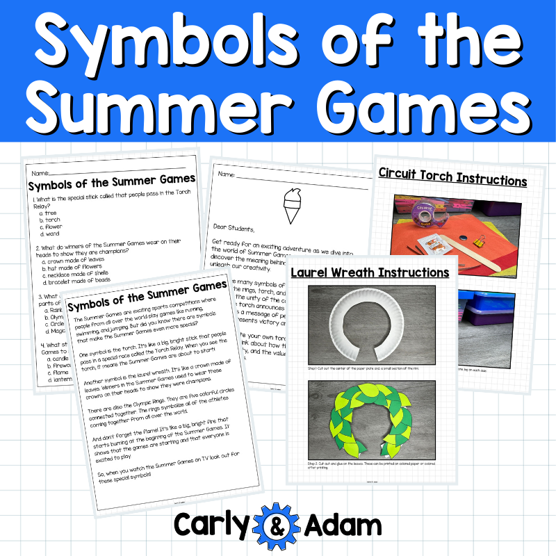 Symbols of the Summer Games Torch and Laurel Wreath STEM Activities — preview 3