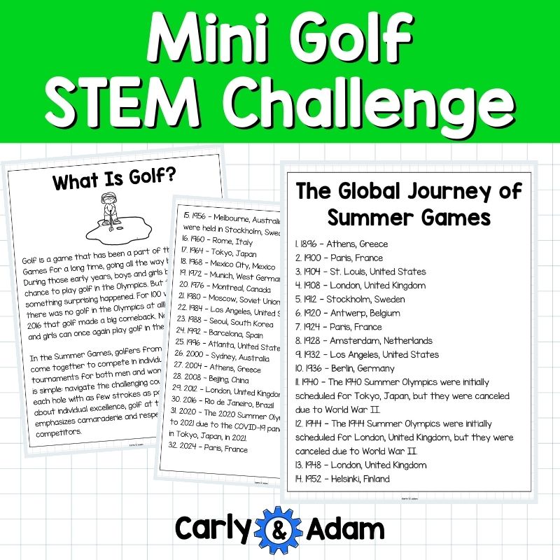 Summer Games 2024 Mini Golf STEM Activity Putt Putt Golf Course Designer — preview 5