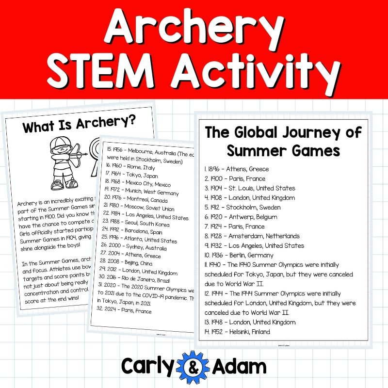 Summer Games 2024 Archery STEM Activity Bow and Arrow Designer Newtons 3rd Law — preview 10