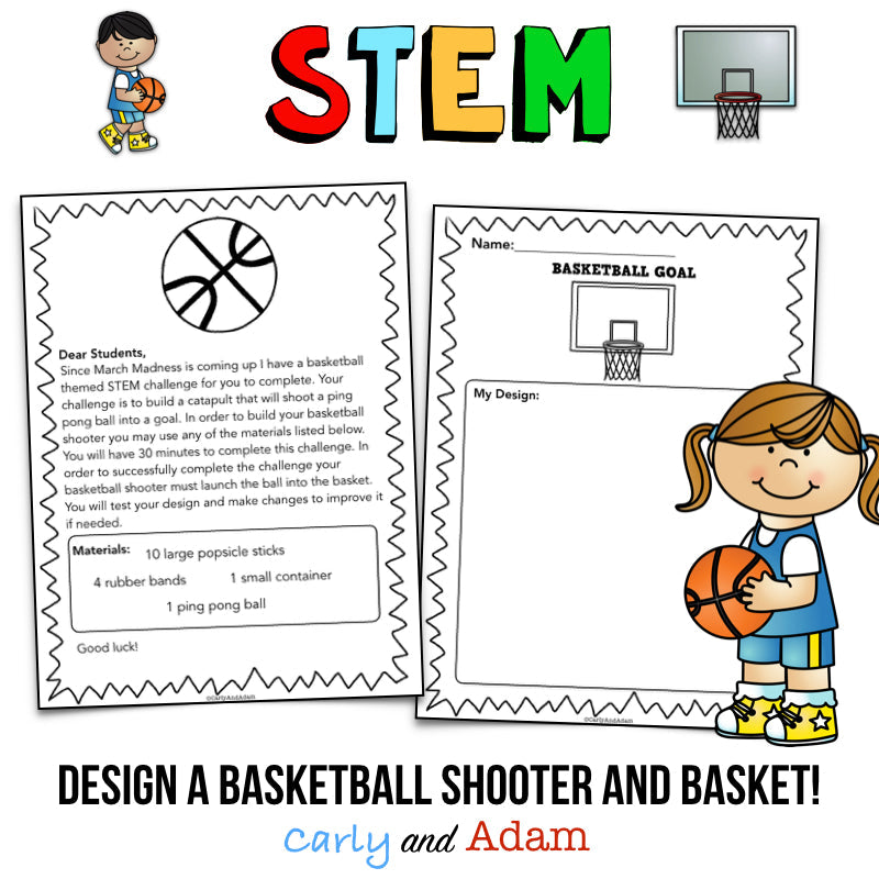March Madness Basketball STEM Activity Build a Hoop and Ball Game — preview 8