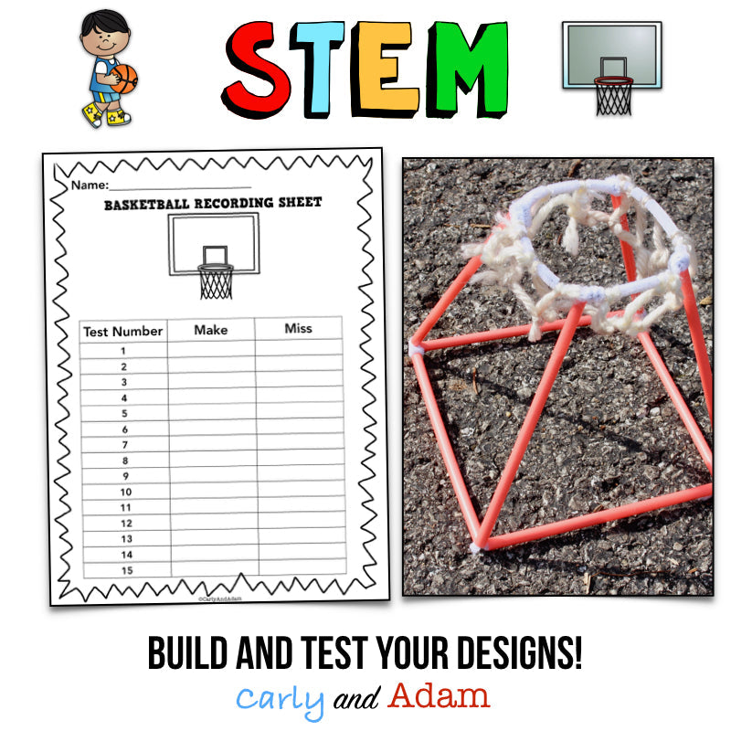 March Madness Basketball STEM Activity Build a Hoop and Ball Game — preview 9