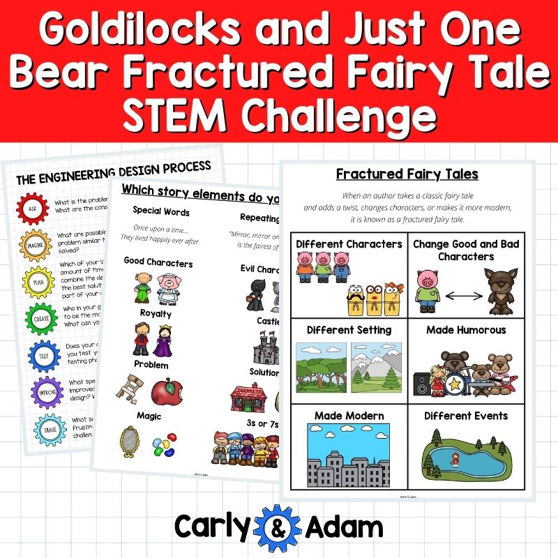 Goldilocks and Just One Bear Fractured Fairy Tale STEM Activity Read Aloud — preview 3