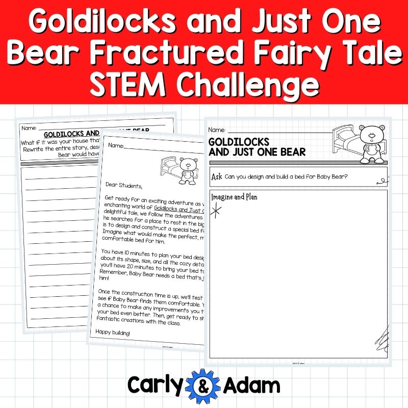 Goldilocks and Just One Bear Fractured Fairy Tale STEM Activity Read Aloud — preview 6