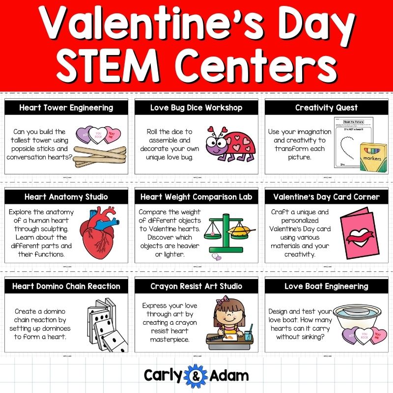 Valentine's Day STEM Centers Valentine's Cards, Creativity, Hearts, Party — preview 14