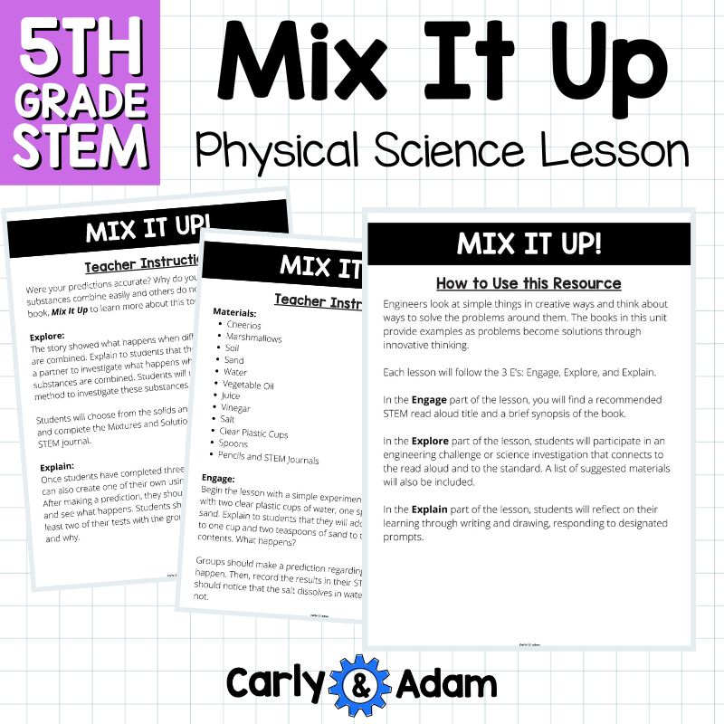 Mix it up! Read Aloud 5th Grade STEM Activity Mixtures and Solutions — preview 3